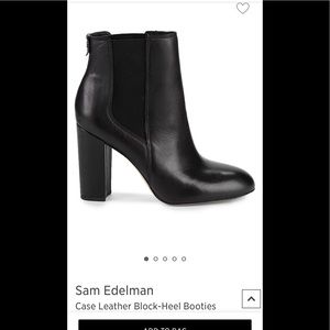 Sam Edelman Case Leather Block-Heel Booties